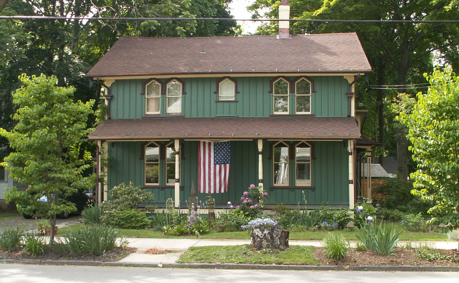 Vertical wood board-and-batten siding on a house exterior